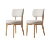 Set of 2Modern Upholstered Dining Chairs Solid Wood No Arms Stylish Leather Accent for Dining Room Living Room and Waiting Area