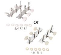 Set Of 2pcs Classical Silver Guitar Tuner Tuning Machine Heads Keys Pegs New