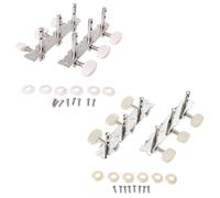 Set Of 2pcs Classical Silver Guitar Tuner Tuning Machine Heads Keys Pegs New Electric Guitar Strings Steel Core