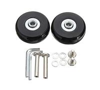 Set of 2pcs Mute Wear-Resistant Luggage Suitcase Double Type Replacement Wheels Kit Inline Outdoor Skate, 6x50mm Axles Bearings Repair Kits (OD50xThk14mm/1.97x0.55in)