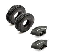 Set Of 2x Tyres & 2 x Innertubes 3.00-4 Black Block Tread Mobility Scooter 4 Inch Rim 4 Ply Maximum Load: 159 kg