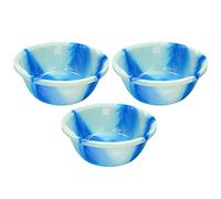 (Set of 3) - 12" Inch Blue Tiedye Design Multipurpose Round Washing Up Bowl Wash Basin Washing Basket Basin Mixing Bowl Kitchen Sink Tidy Organiser For Household Camping Picnic Indoor/Outdoor