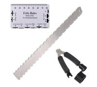 Set of 3, 16.54 in Notched Straight Edge Guitar Luthiers Tool and String Action Ruler Gauge and Guitar String Winder Cutter Pin Puller