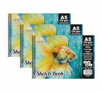 (Set of 3) - A5 Sketch Pad 60 Sheets of 130GSM White Cartridge Paper, Spiral Bound Artist Sketch Pad Book, Durable Acid Free Sketch Paper for Kids, Professionals, Drawing & Sketching.