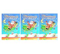 Set of 3 (A6) Christmas Sticker ACtivity Books For Children Kids Boys Girls| XMAS Party Favour, Stocking Filler| Holiday Season Activity with Puzzels, Cute Colouring Fun, Crosswords, Dot to Dot