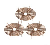 Set of 3 ABS Plastic Pot Protectors with Stakes Pet-Resistant Plant Pot Barriers Adjustable 19-30-52 cm Easy to Cut & Install Brown-M Color