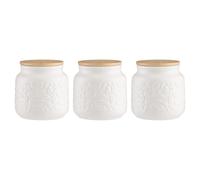 Set of 3 Acorn Tea Coffee Sugar Cannisters cream