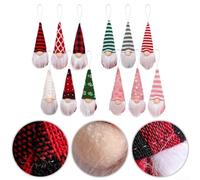 Set of 3 Adorable Knitted Gnomes Fun Ornaments to Bring Joy to Your Christmas Tree Display (A)