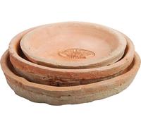 AT02 14 x 14 x 2cm Aged Terracotta Round Saucers Set of 3