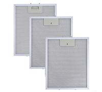 Set of 3 Aluminium Range Hood Grease Filters Compatible with 300 x 250 mm Silver Panels, 5-Layer Metal Construction for Efficient Kitchen Extractor Ventilation and Odour Control