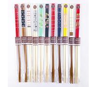 Set of 3 Assorted Cooking Chopsticks, Made in Japan, Natural Bamboo Saibashi, 13inches, Cute Shiba Inu Pattern, Traditional Japanese pattern, Simple Modern Pattern, Colorful Pattern