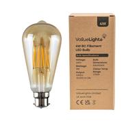 3 Pack B22 Amber Thermal Plastic Pear LED 4W Warm White 2700K 440lm Light Bulb ValueLights Orange One Size