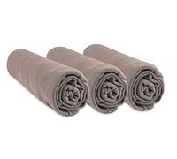 Set of 3 Bamboo Fitted Sheets for Cot 60 x 120 cm - Taupe (Easy Dort)