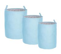 Beliani Set Of 3 Baskets Archa Cotton Light Blue
