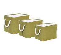 Set of 3 Baskets DARQAB Cotton Olive Green