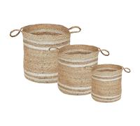 Set of 3 Baskets ZHOB Jute Natural