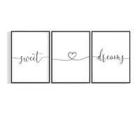 Set of 3 Bedroom Sweet Dreams Prints Typography Poster Art Home Inspiration Quote Bedroom A5 A4 A3 402 (A2-42 x 59.4cm)