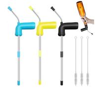 Set of 3 Beer Snorkels, Beer Snorkel with Cleaning Brushes, Beer Tapper, Beer Snorkel Set, Beer Dispenser, Party Dispenser for Beer Drinking Games, Bar, Family Parties, Stag Parties