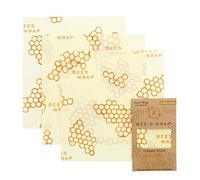 Bees Wrap 153CW10113 Set of 3 Cheese Plastic Alternative to Food wrap, Beeswax, Natural
