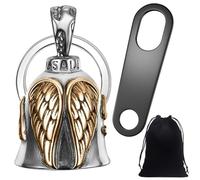 Set of 3 Biker Bell, Guardian Bell Motorcycle Bell, Motorcycle Bell Lucky Charm with Black Bag and Holder, for Motorcyclists as a Gift or Travel Companion