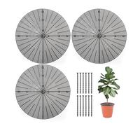 Set of 3 Black Large Flower Pot Covers, Prunable Plastic Flower Pots and Plant Protectors that Prevent Animals and Children from Damaging Plants (52 cm Diameter)