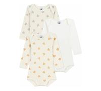 Set of 3 Bodies Glitter Hearts Organic Cotton Ecru 12 months