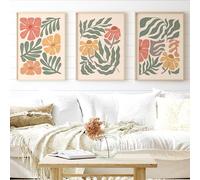 Set of 3 Boho Abstract Flowers Print, Terracotta Prints, Floral Wall Art, Vintage Art Print, Boho Flower Wall Art, Flower Market Poster, A3, A4 (A4)