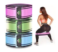 Set of 3 Booty Bands - Fabric Resistance Stretch Bands - Workout Fitness Squat Equipment - Non Slip - Elastic Workout Exercise Bands for Women - Glutes Thighs Legs Hip Butt