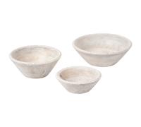 Beliani Set of 3 Bowls TANTA Mango Wood Light Brown, Brown
