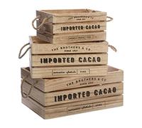 Set of 3 boxes "Colonial" - wood - beige - Atmosphera créateur d'intérieur