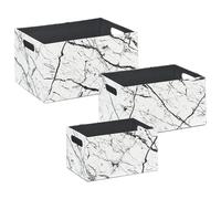 Set of 3 Boxes LARSA Faux Leather White