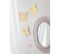 Set of 3 Butterflies in Brass yellow light solid