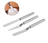 Set of 3 Cake Spatulas for Baking Accessories, Angle Palette Made of Stainless Steel Angled Icing Spatula for Cake Decoration, 1 Straight Offset Cake Spatula + 2 Angle Palettes Spatula for the Kitchen