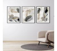 Set Of 3 Canvas Poster Abstract Black Beige Grey Mixed Color Neutral Modern Minimalist Nordic Wall Art Prints Gift Bedroom Living Room Dorm Gallery Corridor Decor Picture,40x60 CM (15.8x23.6 In)