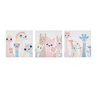 Set of 3 Canvases TILLIA 30 x 30 cm Animal Motif Multicolour