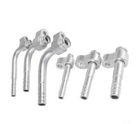 Set Of 3 Car Ac Evaporator Adapter Connector Made From Aluminium For R134a Lines Straight Plus Bend Pipe Joints Silver Finish(Elbow Pipe)