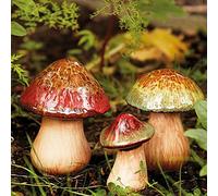 Set of 3 Ceramic Toadstools
