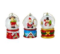 Set of 3 Christmas 45mm Musical Snowglobe Ornaments The San Francisco Music Box Company