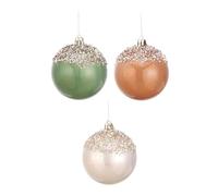 Set of 3 Christmas Baubles to Decorate The Tree And Celebrate Valentine's Day.