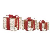 Set of 3 Christmas Decorations LED LYSEREN 20/25/30 cm Christmas Gifts Gold