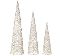 Set of 3 Christmas Decorations TUELSO Christmas Tree 60/80/100 cm White/ Gold