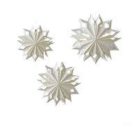 Set of 3 Christmas Hanging Paper Snowflake Ornaments with 3D Design for Holiday Decor in Homes, Parties, and Window Displays (snowflake 3 sets A)