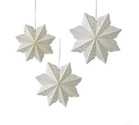Set Of 3 Christmas Paper Snowflake Ornaments With Various Origami Styles For Holiday Home And Party Decoration(C)