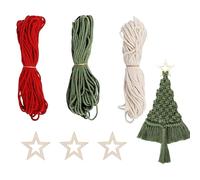 Set of 3 Christmas Tree Macrame DIY, Christmas Decorations for Home Decoration, Macrame Yarn Set, Cotton Rope Accessories for DIY Crafts, Christmas Tree Hanging, for Beginners Ornaments Kiuiom