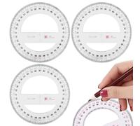 Set of 3 Circle Protractors 360 Degree Protractor Ruler Maths Geometry Tools for School Classroom Office Drawing Measuring Instruments Protractor Full Circle Plastic