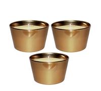Set of 3 Citronella Candles in 9.5cm Copper Pots with Lemongrass Scent 3293