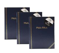 Set of 3 Classic 6 x 4" Photo Album - Slip in Method Picture Album Holds 100 Photos in a Traditional Design Photograph Album/Perfect Memory Book for Family, Wedding, Baby, Travel (Blue)