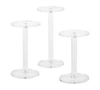 Set of 3 Clear Acrylic Riser Stands for Jewelry and Cupcakes