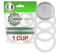 Set of 3 Coffee Pot Gasket and 1 Strainers for 1 Cup Coffee Makers 0800001