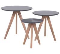 Set of 3 Coffee Tables VEGAS Grey